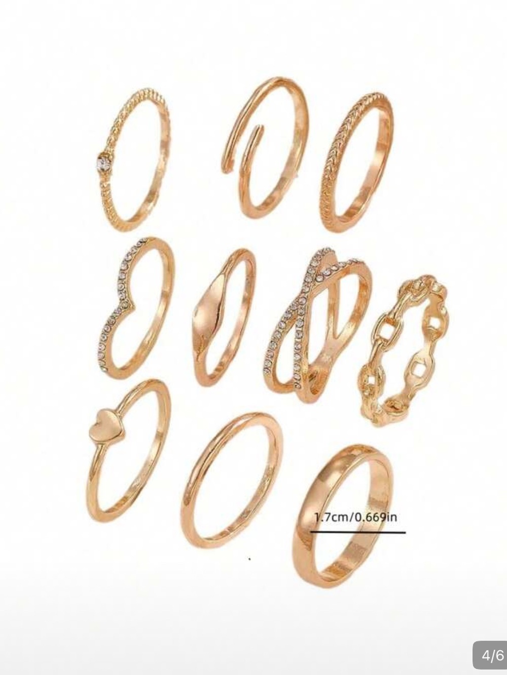 Bohemian Yellow Gold  Floral Pearl Ring stack Set viral 🍁 leaf Jewelry 10pc lot - Picture 2 of 4
